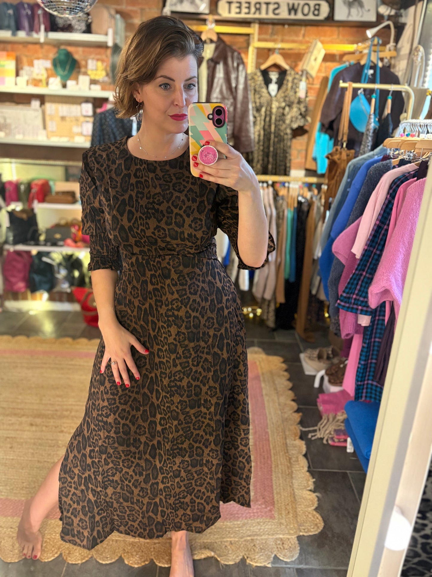Leopard Print Midi Dress