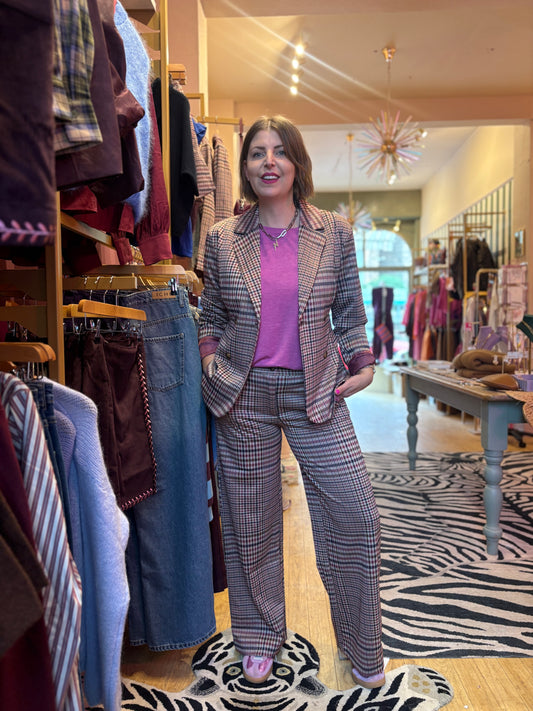 Tweed Print Tailored Trouser