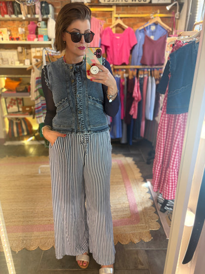 Linen Striped Trousers