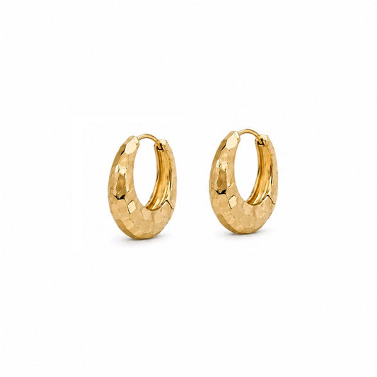 Chunky Hammered Hoop Earring