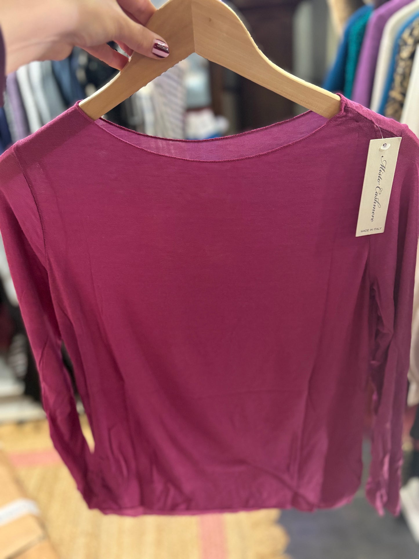 Plain Cashmere Blend Layering Top