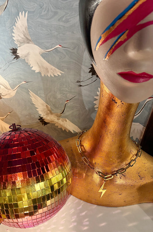 Chunky Links Lightening Bolt Necklace