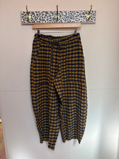 Gingham Barrel Leg Trousers *New Season Colours*