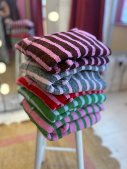 Alpaca Striped Cardigan