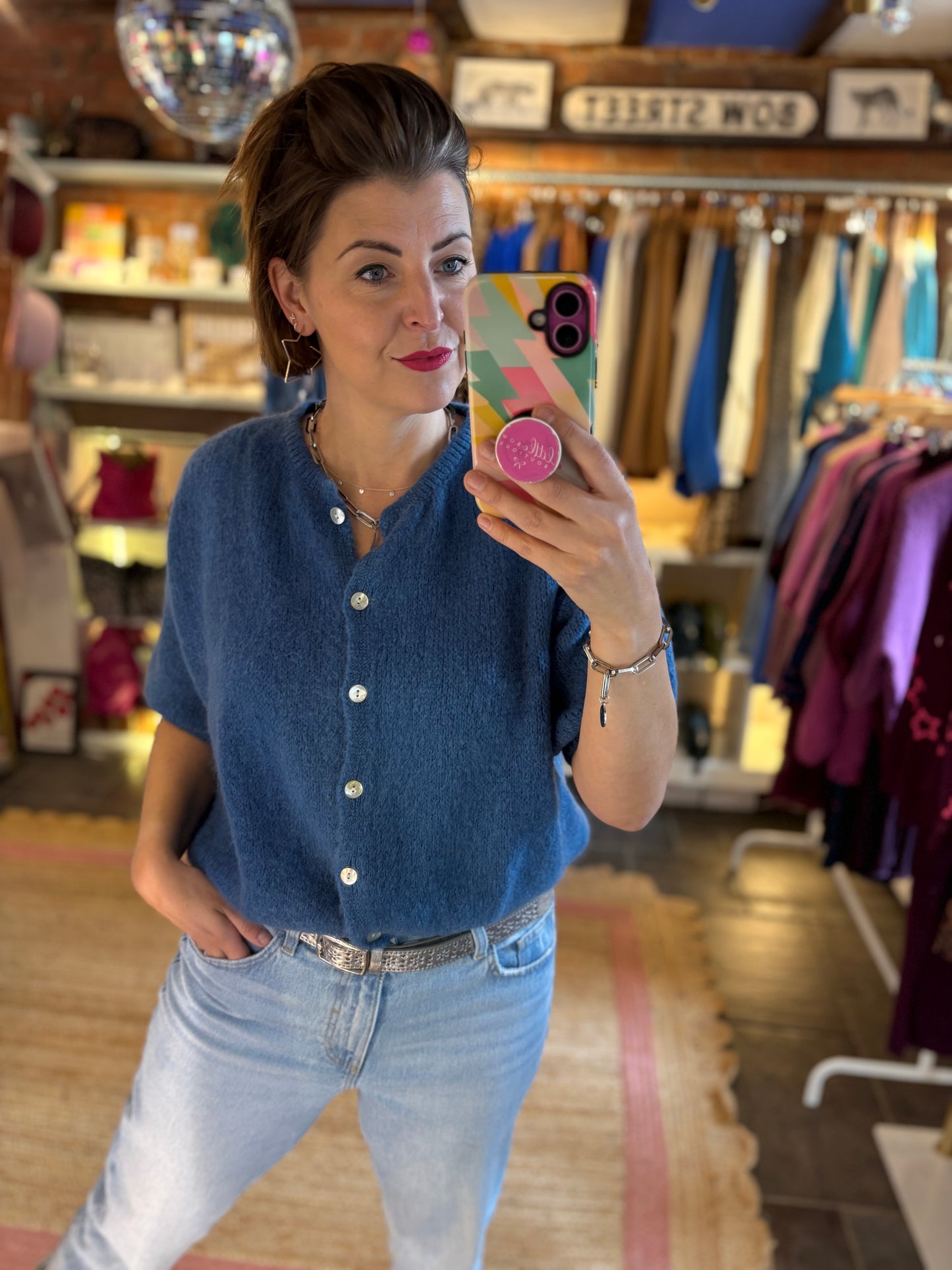 Mohair Short Sleeve Cardigan