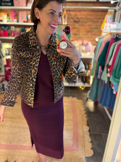 Burgundy Knit Midi Dress