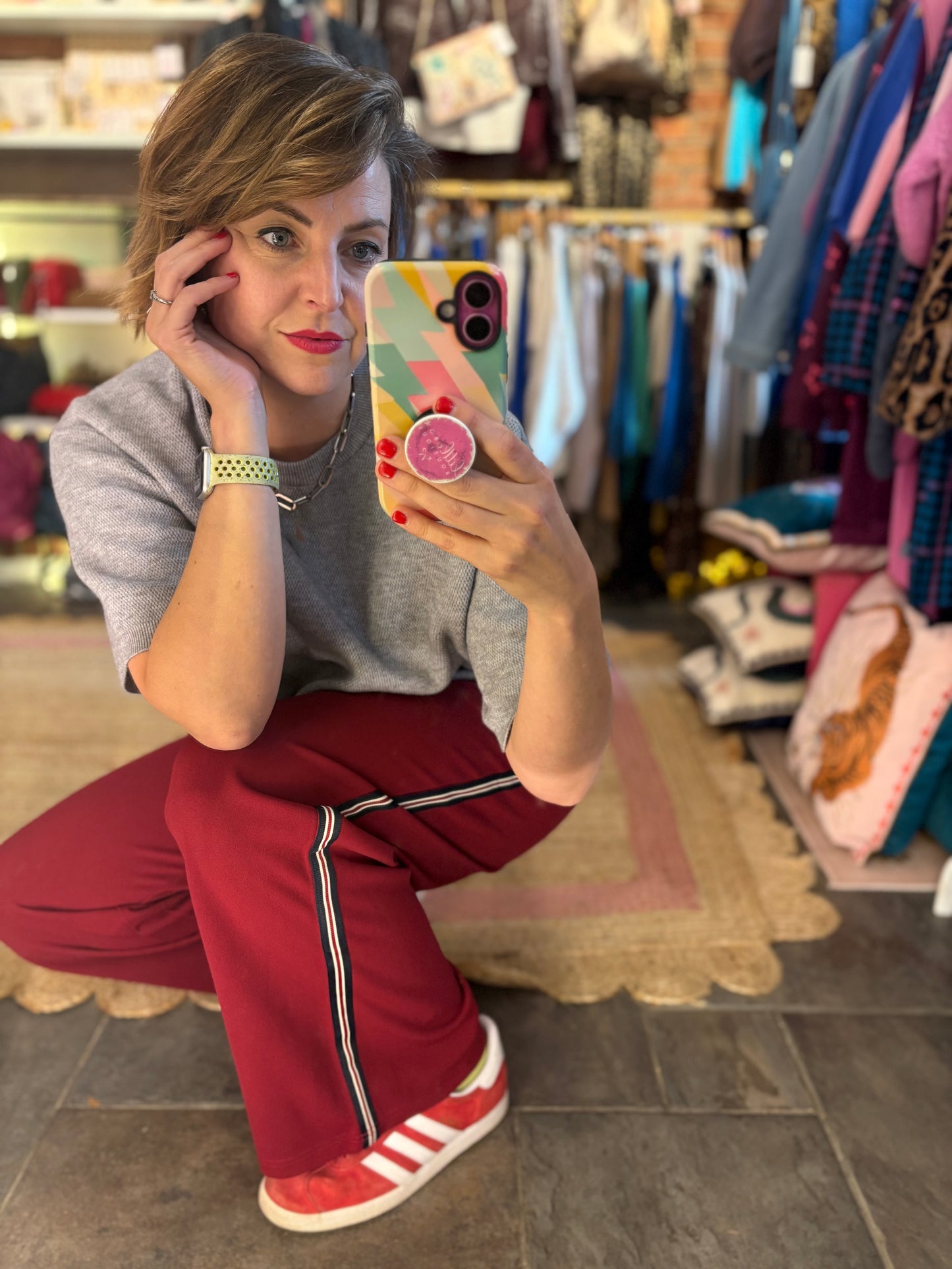 Berry Stripe Trousers