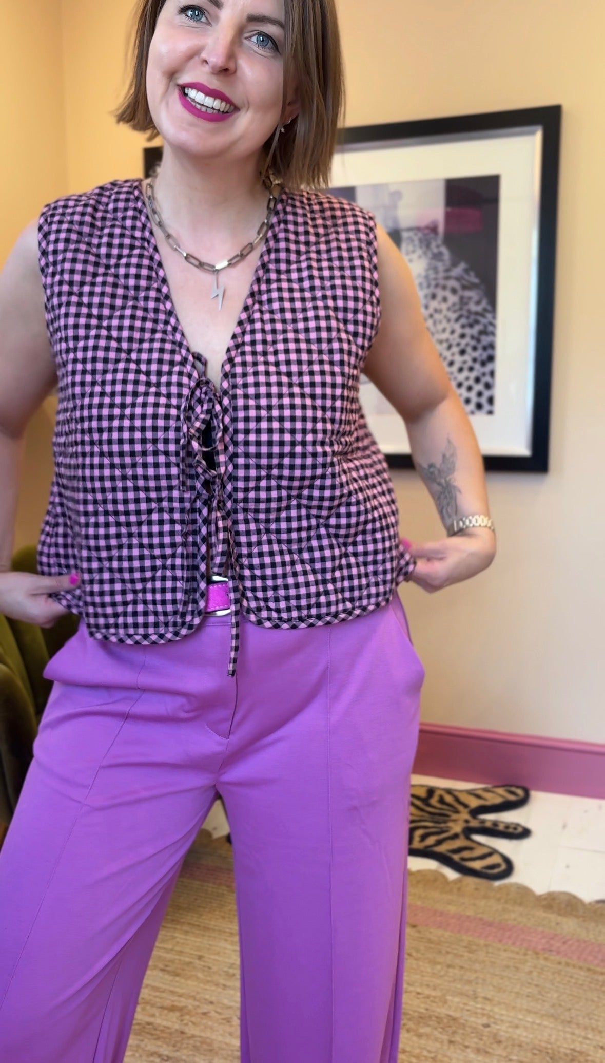 Gingham Reversible Waistcoat