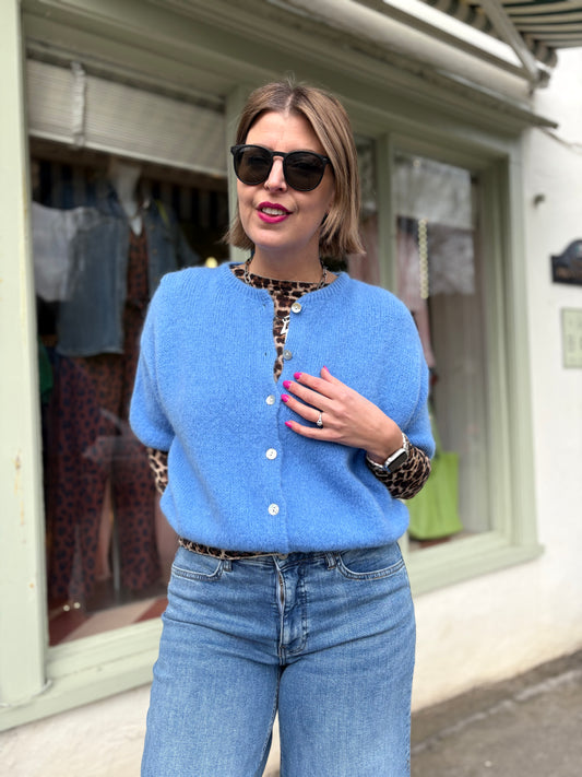 Mohair Short Sleeve Cardigan