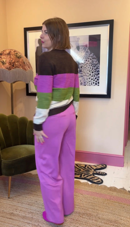 Magenta Seamed Trouser