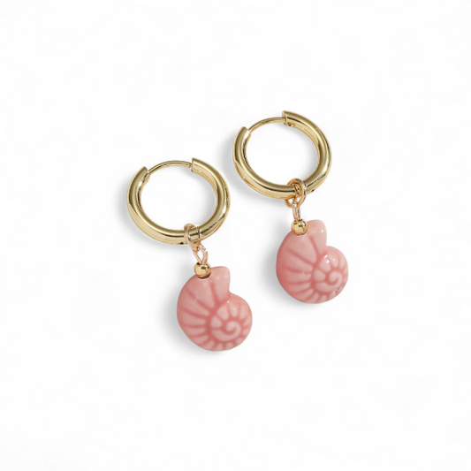Shell Huggie Drop Earrings