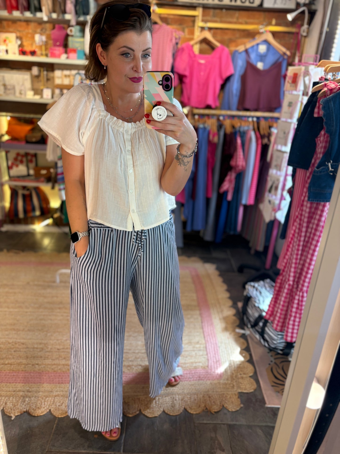 Linen Striped Trousers