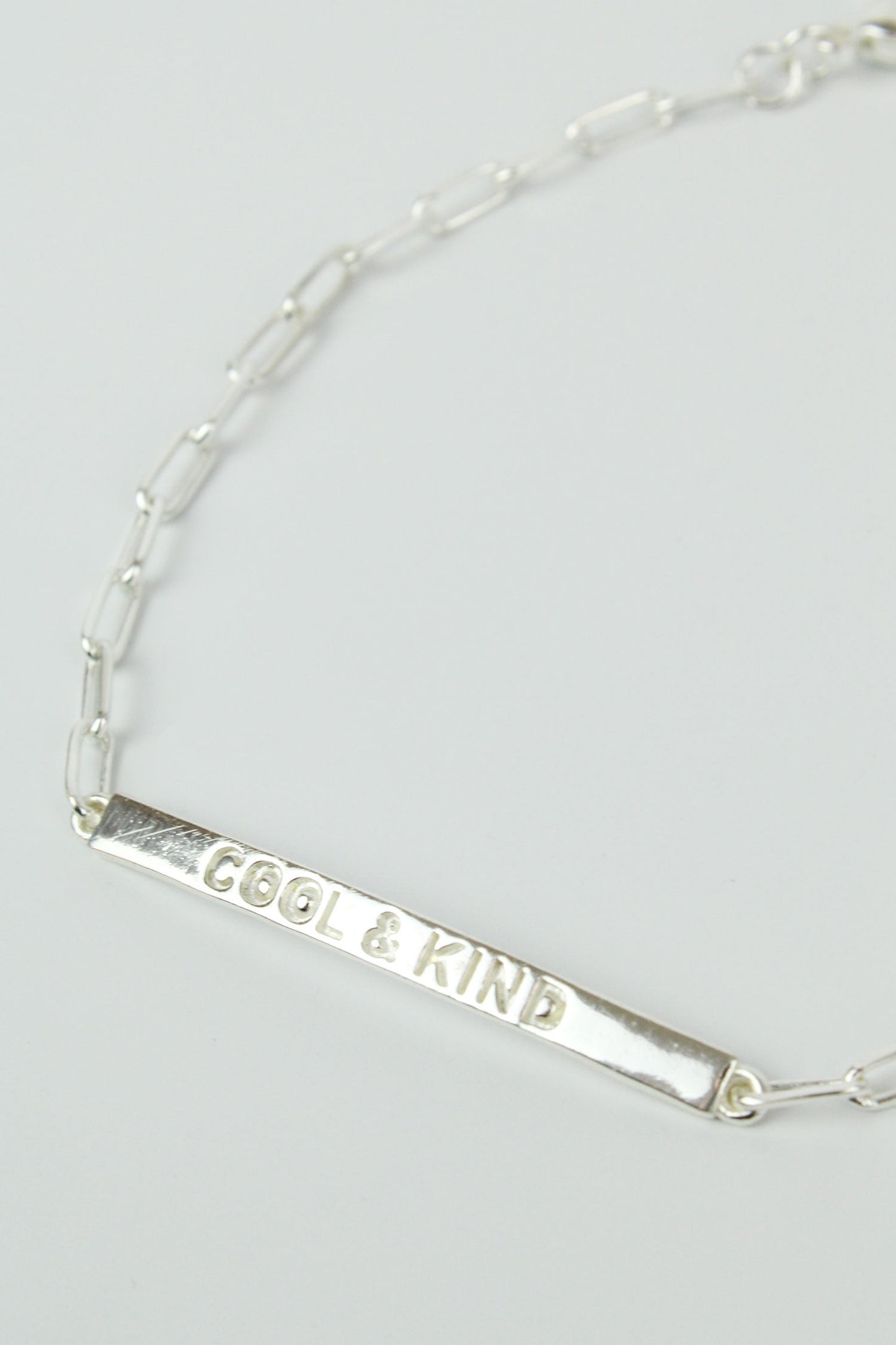 Silver Cool & Kind Bar Bracelet