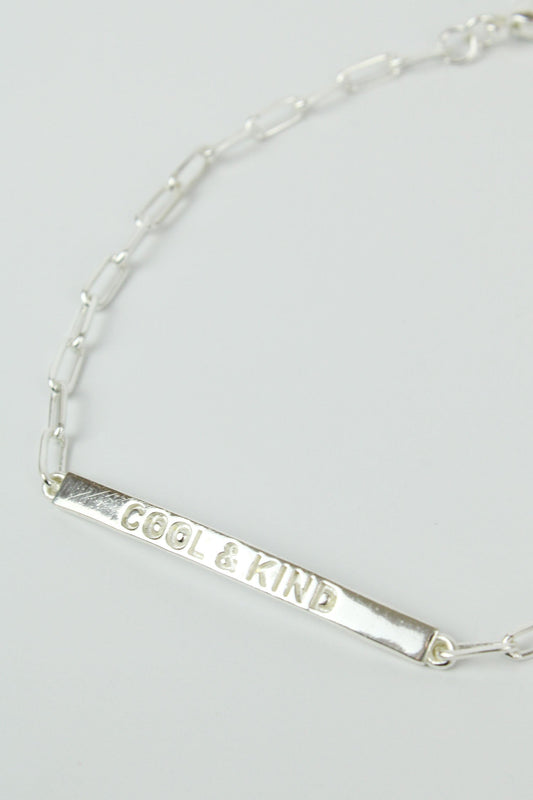 Silver Cool & Kind Bar Bracelet