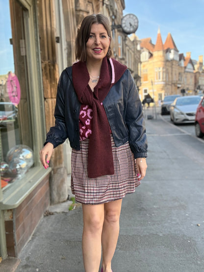 Tweed Print Bubble Hem Skirt