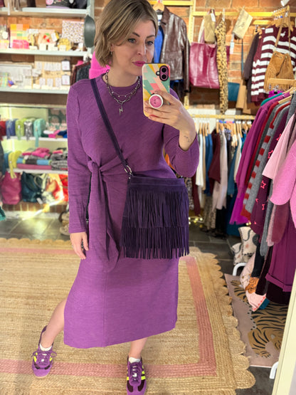 Ribbed Jersey Tie Dress