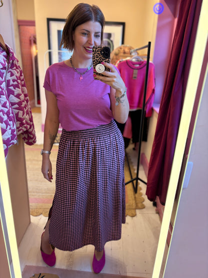 Gingham Midi Skirt