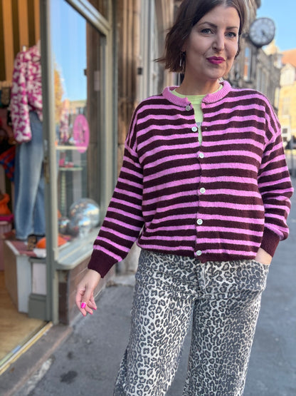 Alpaca Striped Cardigan