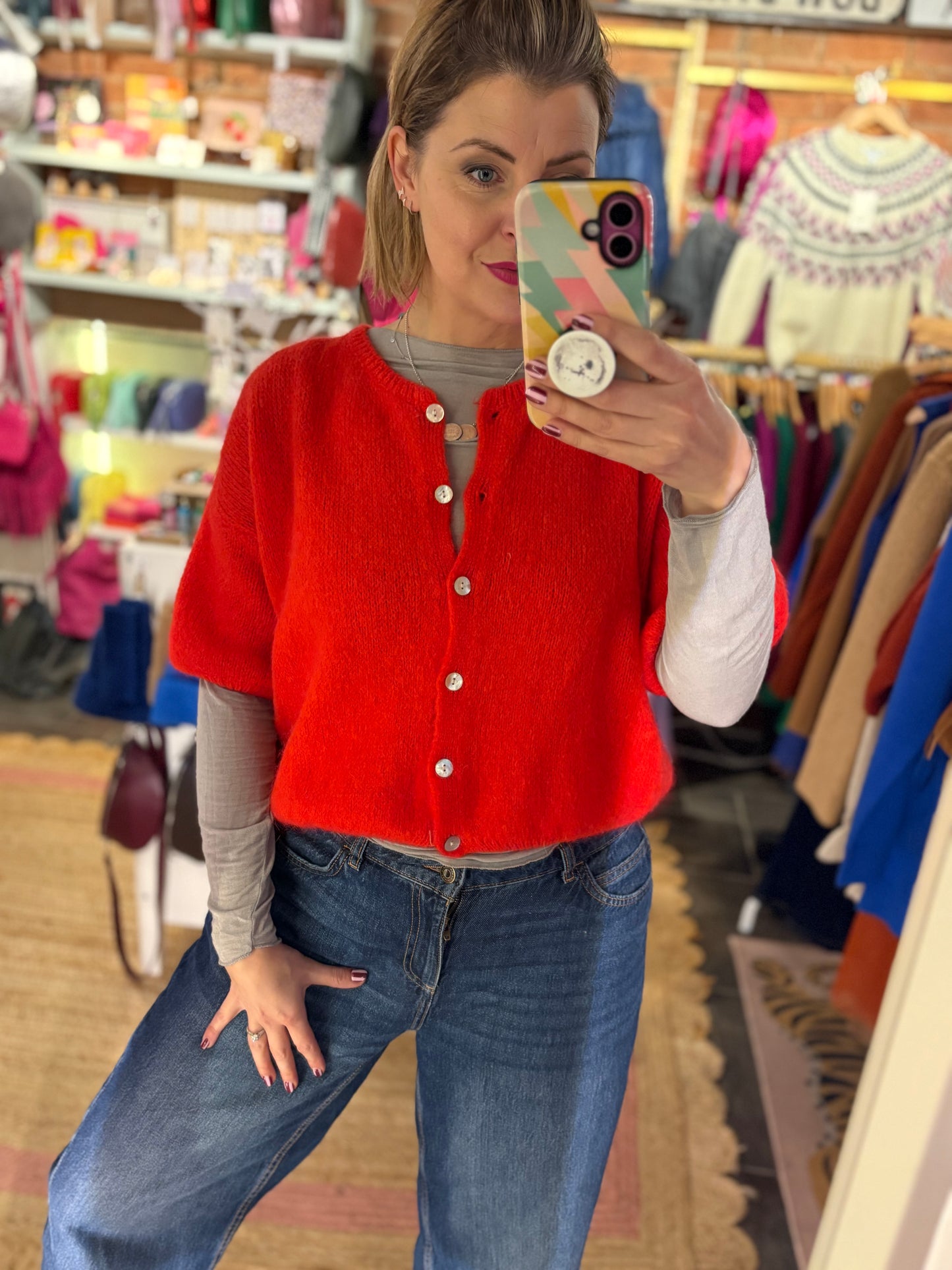 Plain Cashmere Blend Layering Top