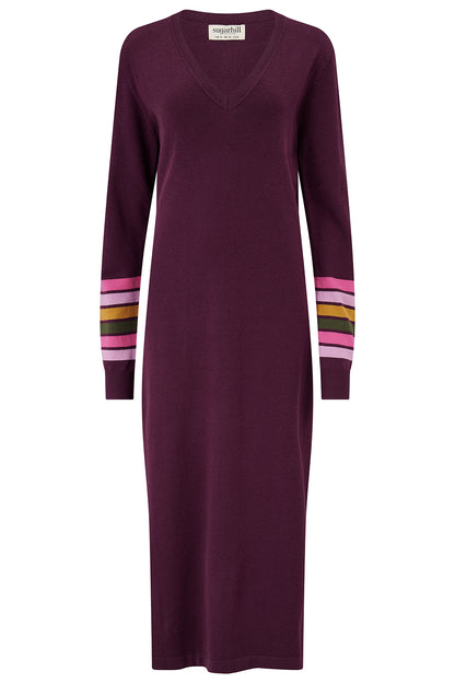 Burgundy Knit Midi Dress