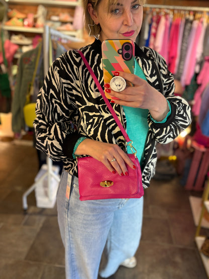 Leather Crossbody Postman’s Lock Handbag