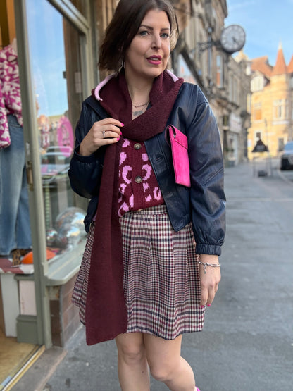 Tweed Print Bubble Hem Skirt
