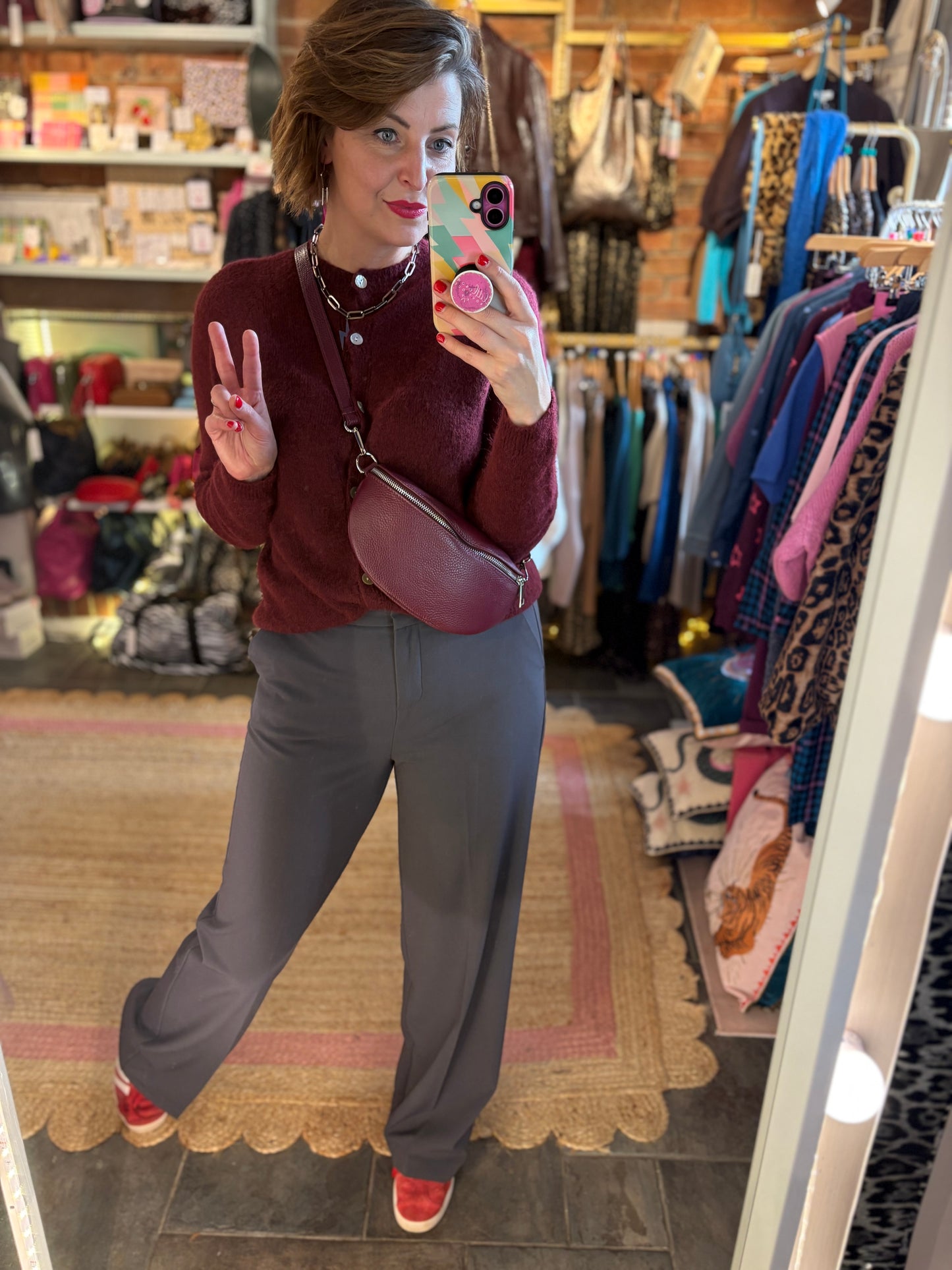 Grey Tailored Easy Trousers