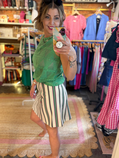 Candy Stripe Mini Skirt