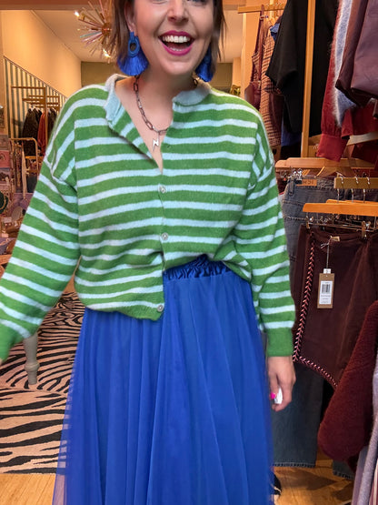 Alpaca Striped Cardigan