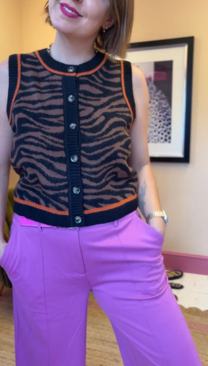 Magenta Seamed Trouser