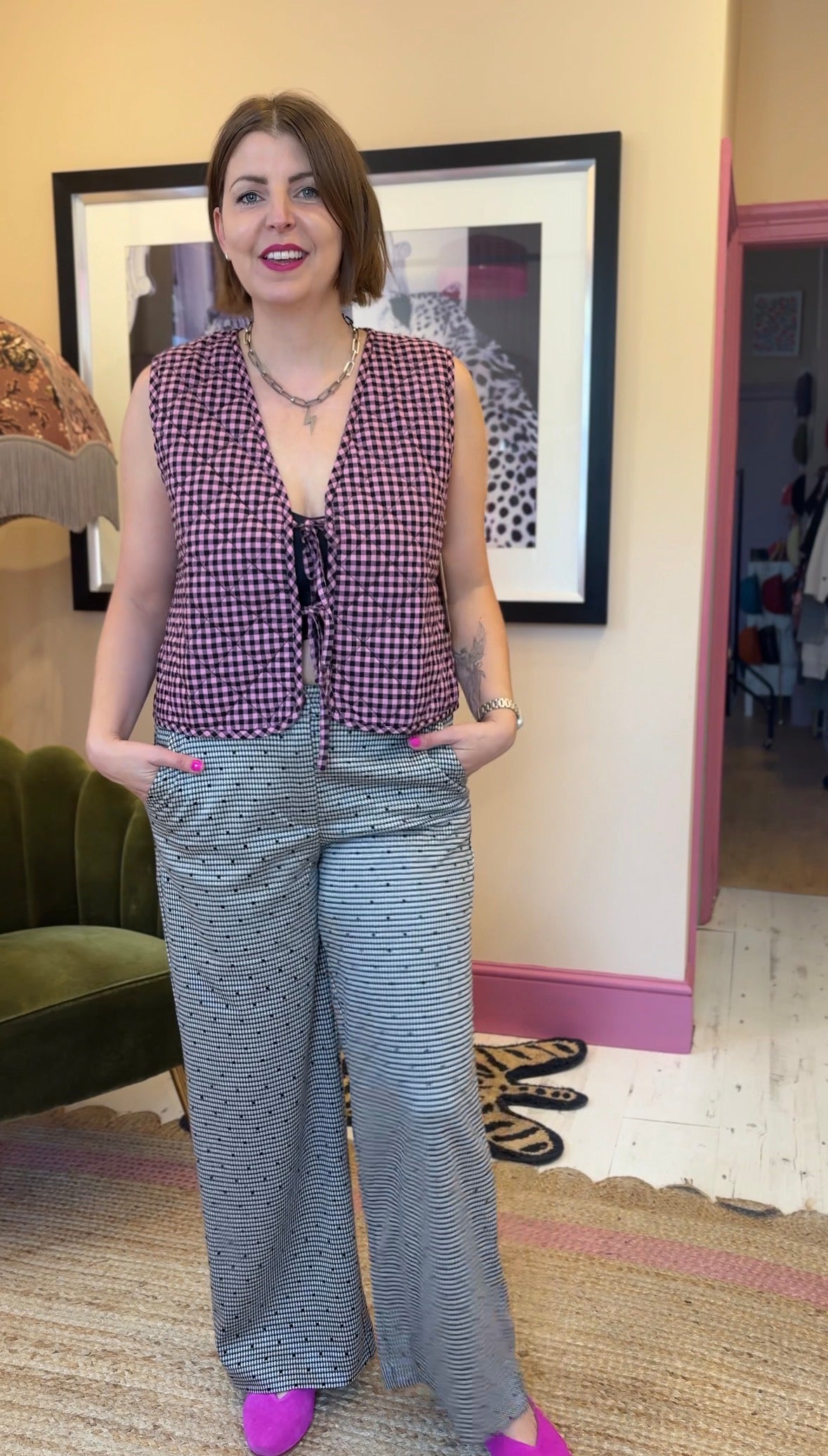 Flock Spot Tweed Trousers