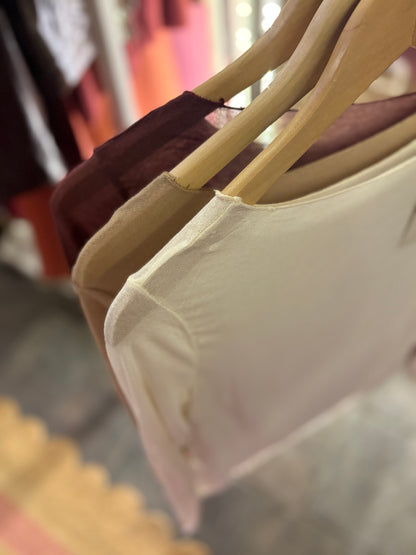 Plain Cashmere Blend Layering Top