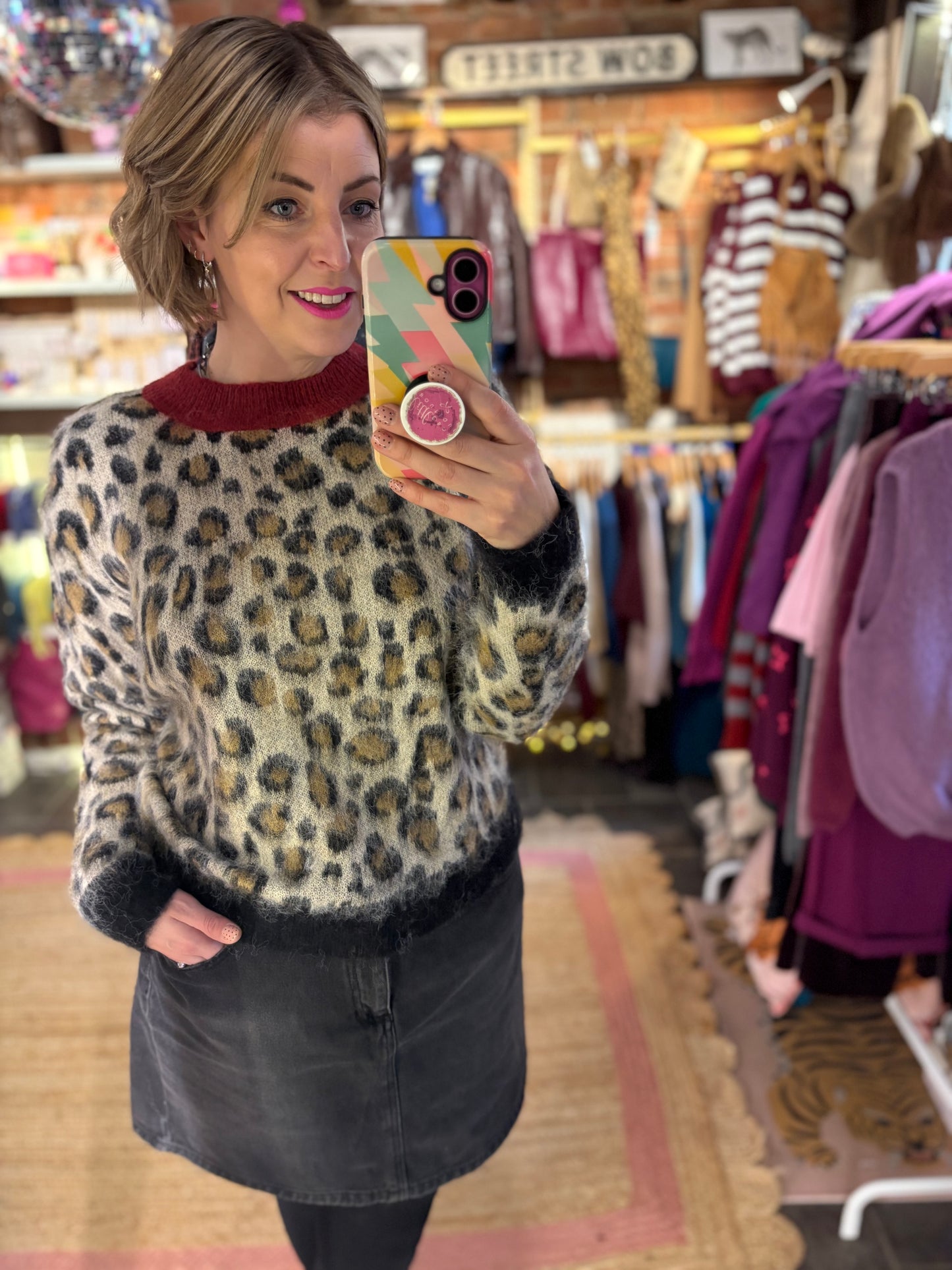 Fluffy Leopard Knit Jumper