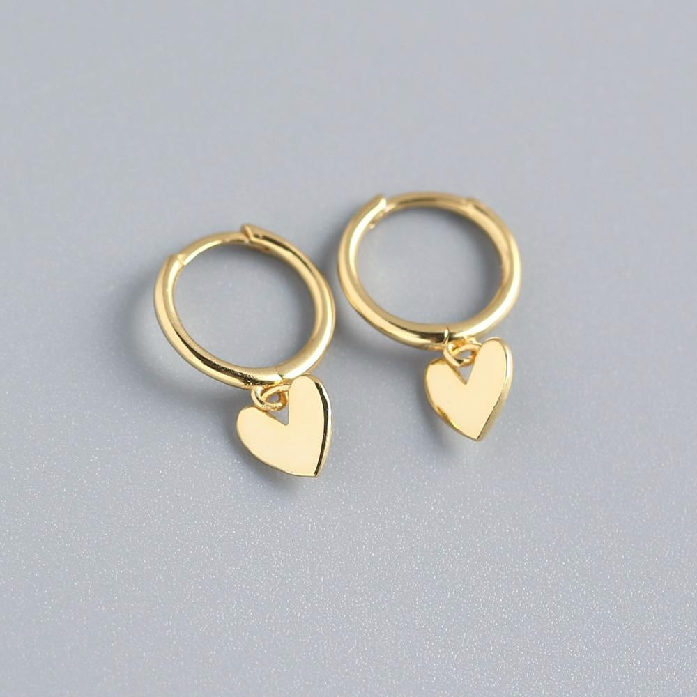 Heart Charm Huggie Earring