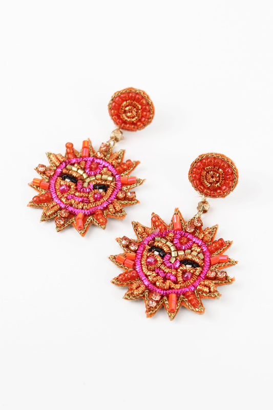 Sun Face Earrings