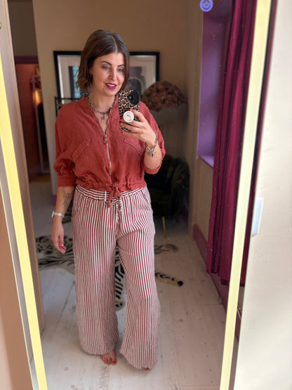 Linen Bomber Jacket