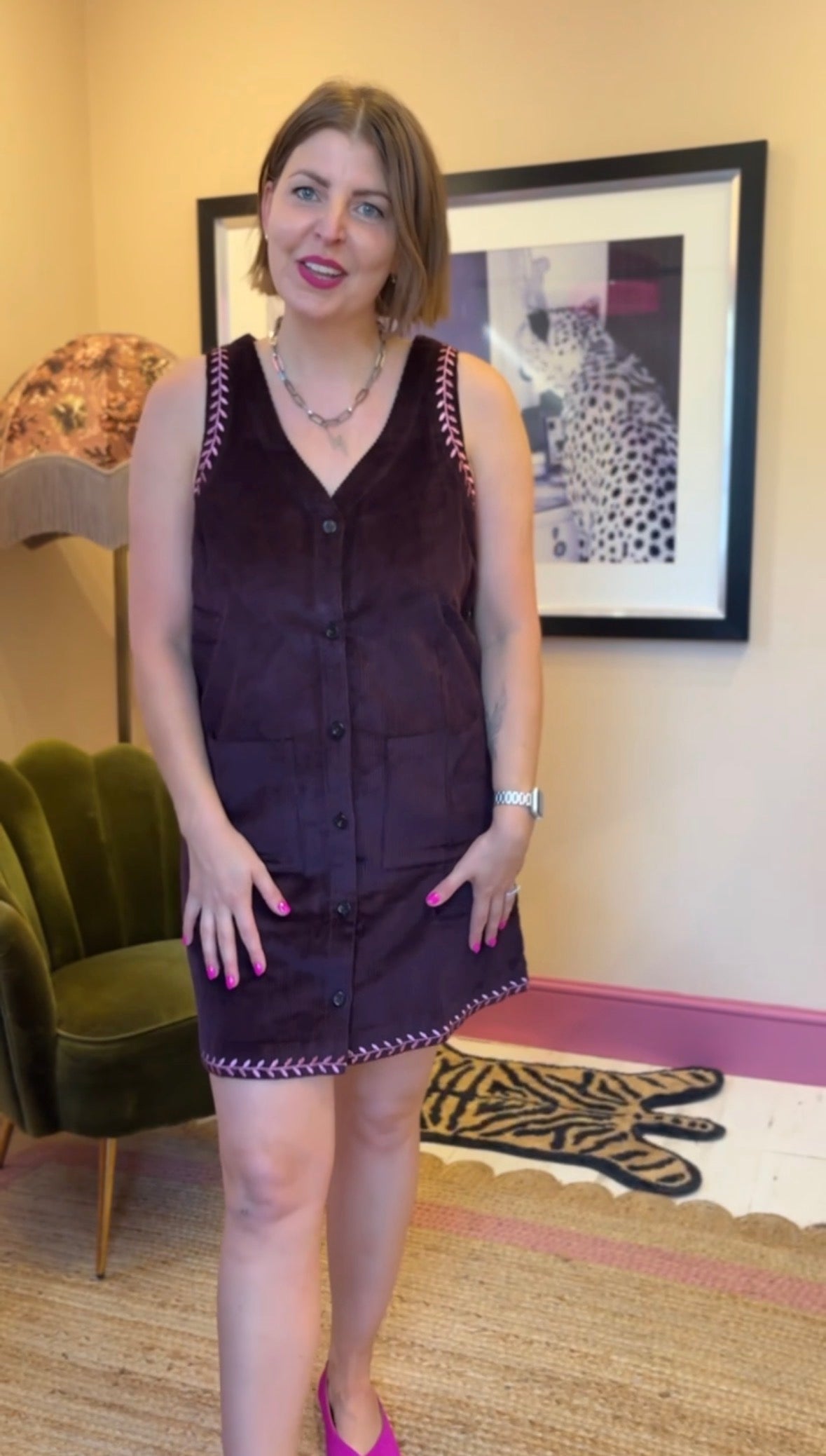 Corduroy Pinafore Dress
