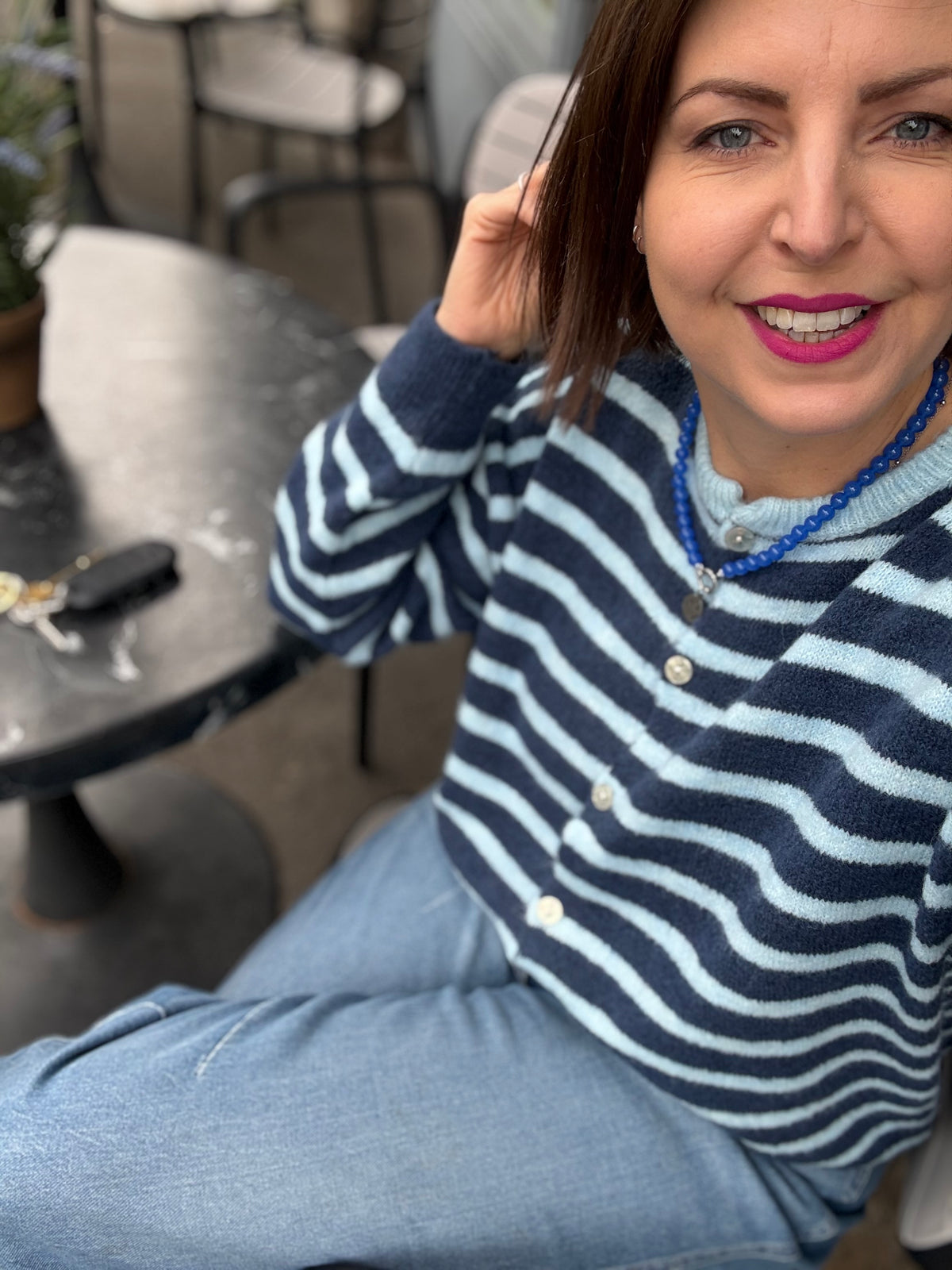 Alpaca Striped Cardigan