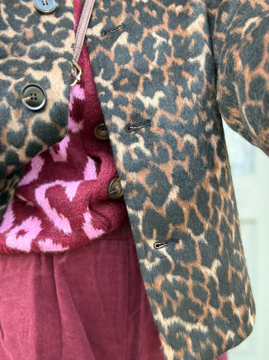 Leopard Cropped Jacket