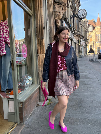 Tweed Print Bubble Hem Skirt
