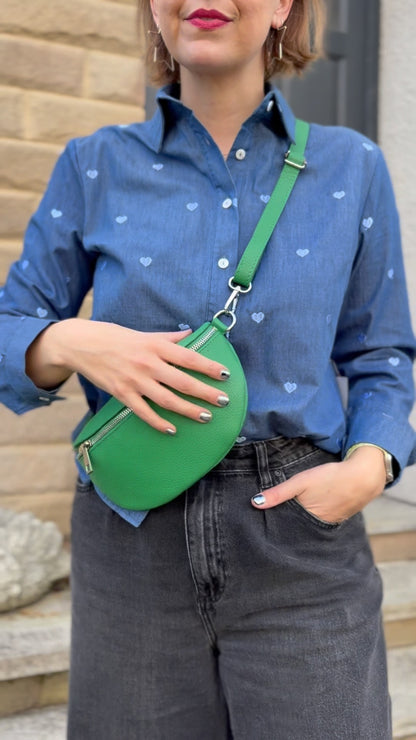 Denim Embroidered Hearts Shirt