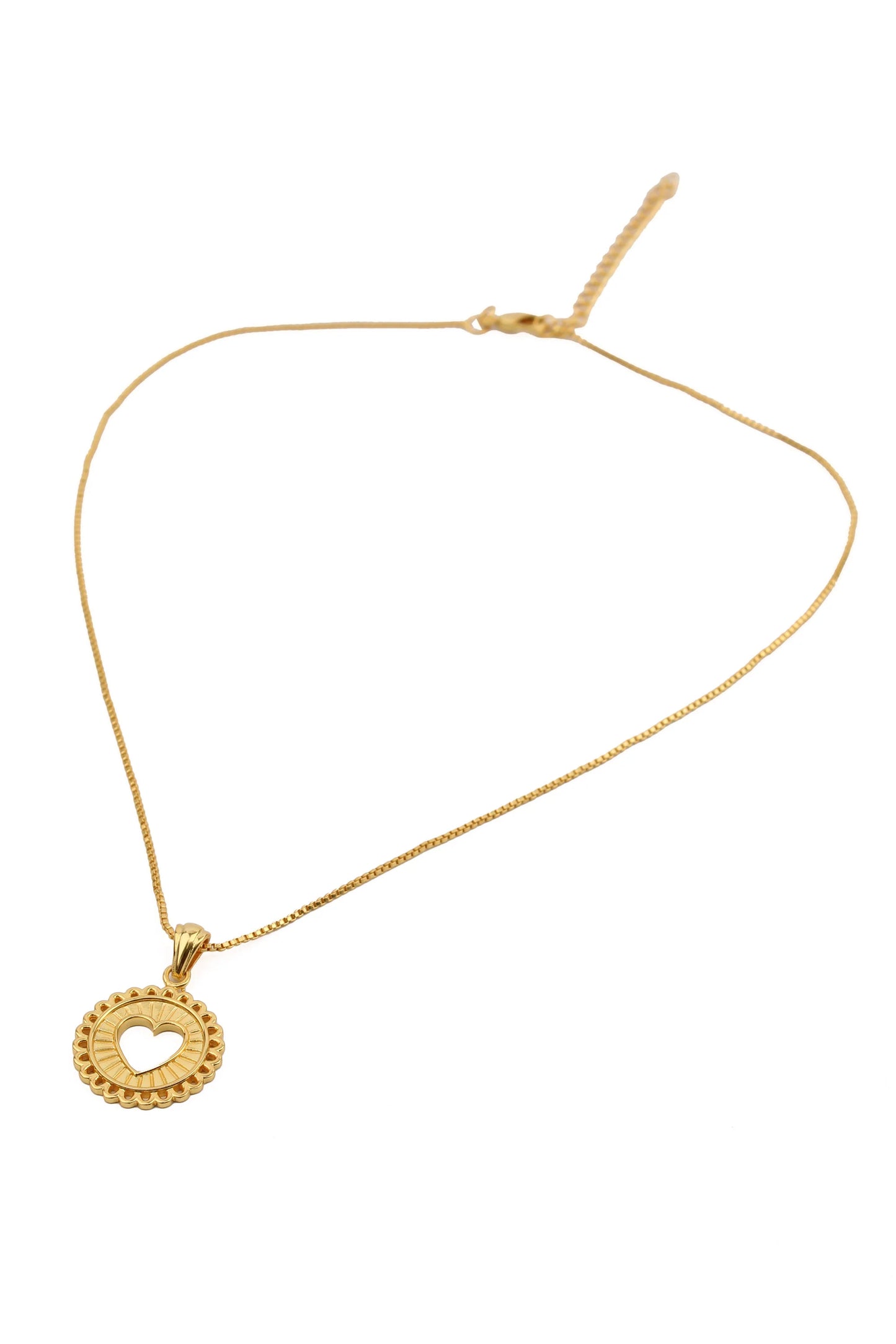 Heart Disc Pendant Necklace