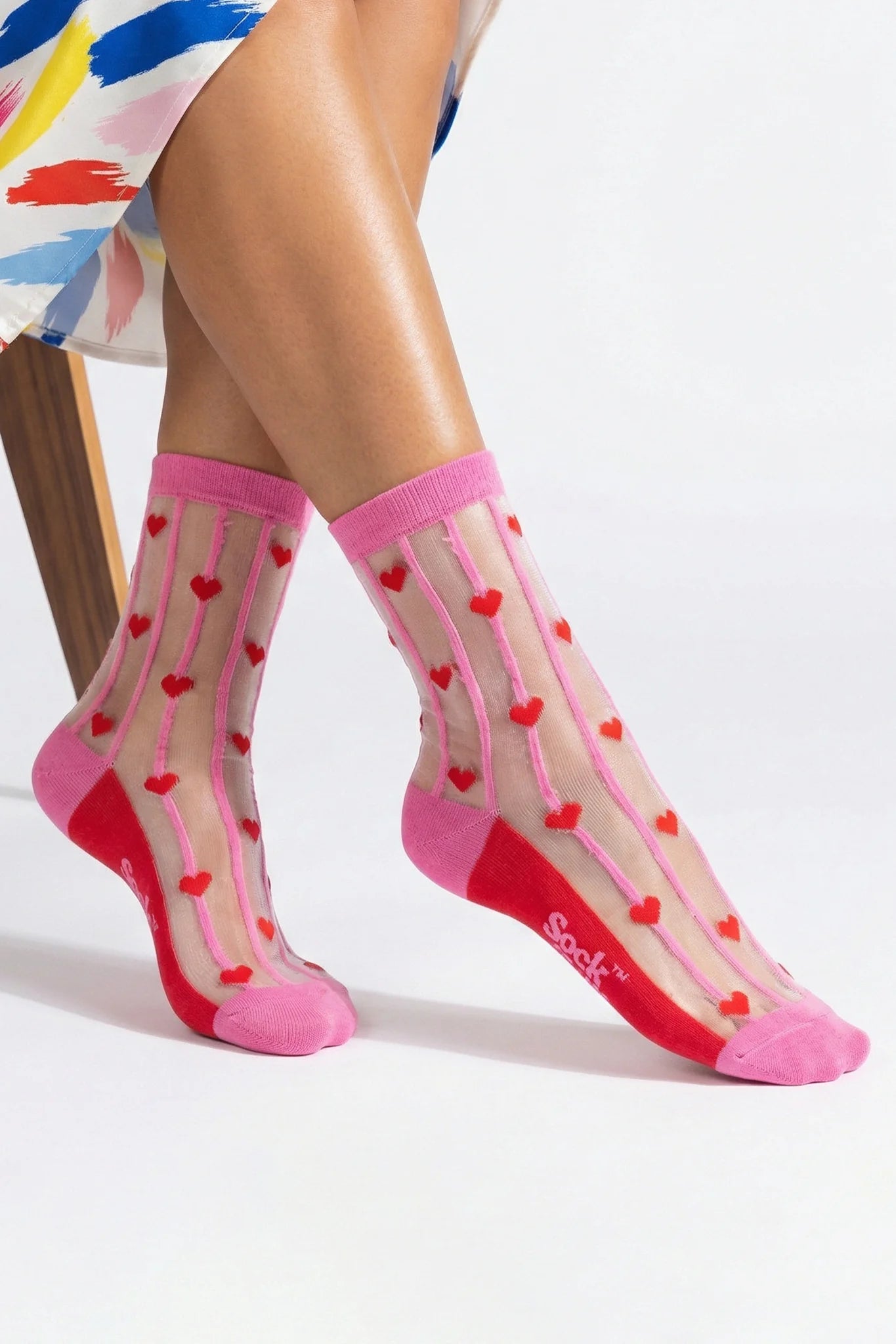 Heart Print Sheer Socks