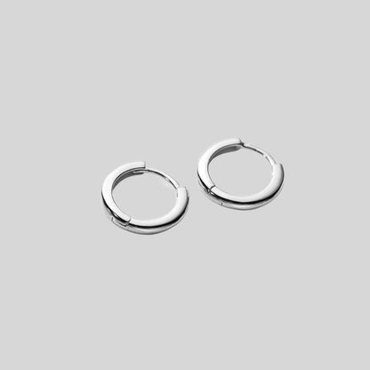 Plain Mini Hoop Earrings Silver