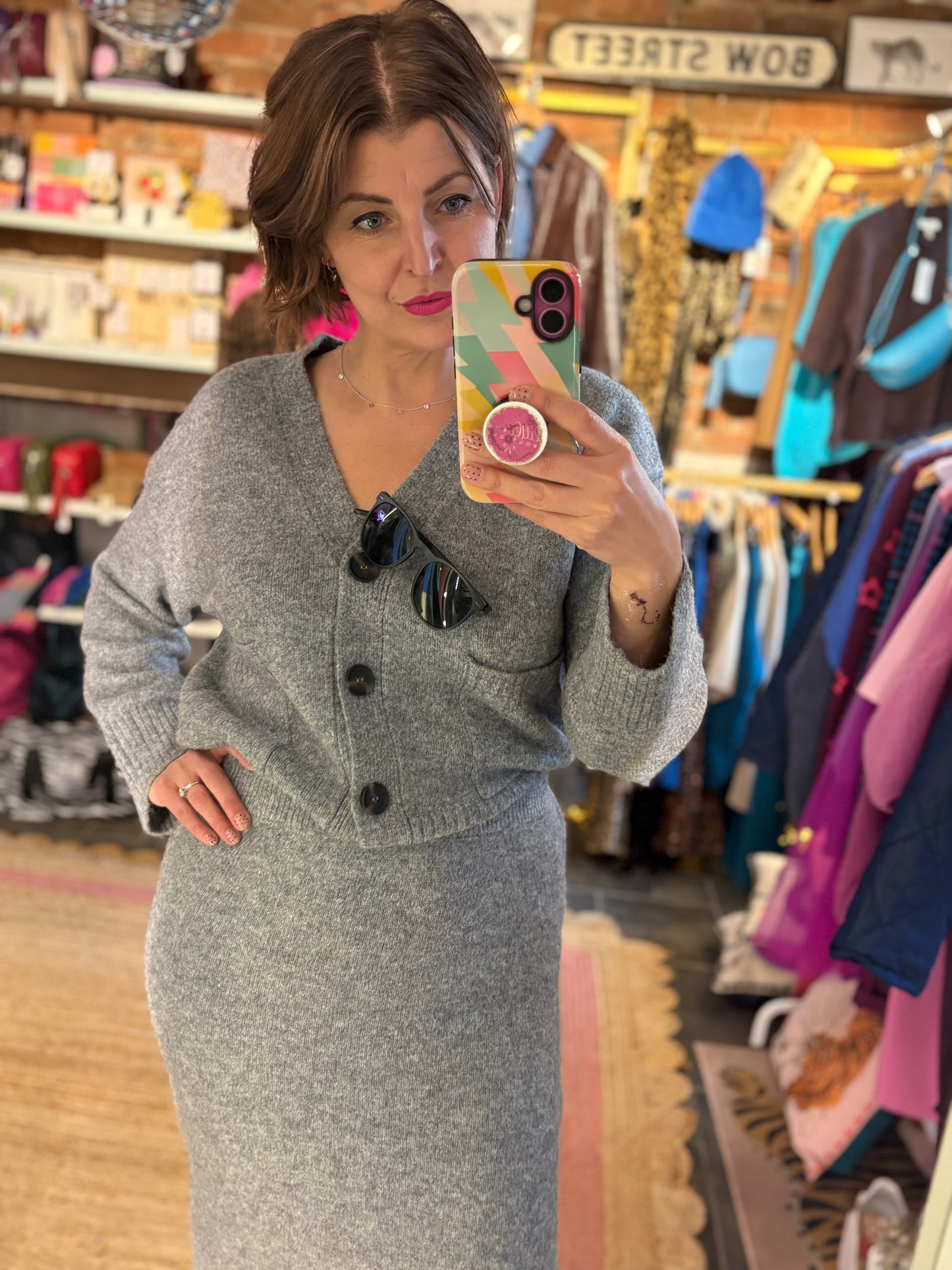 Classic Comfy Grey Knit Cardigan