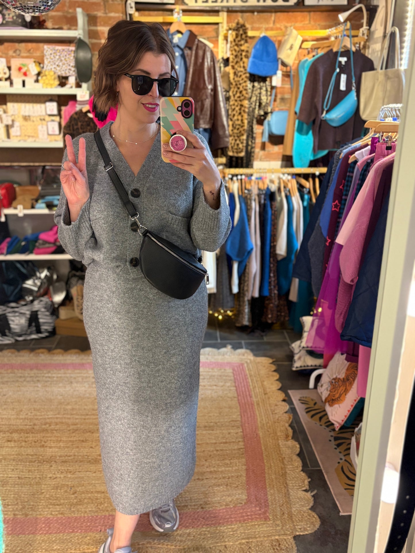 Classic Comfy Grey Knit Cardigan