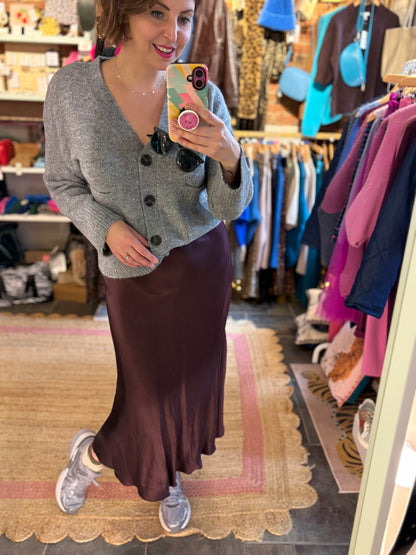 Classic Comfy Grey Knit Cardigan