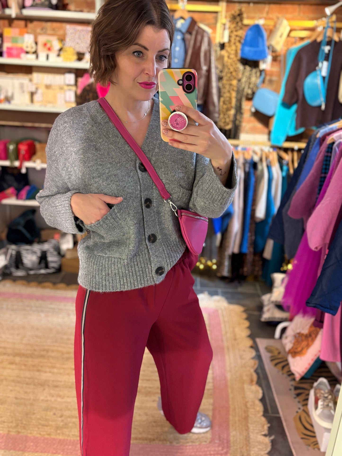 Classic Comfy Grey Knit Cardigan