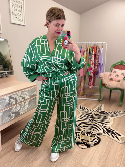 Satin Co Ord Wide Leg Trouser