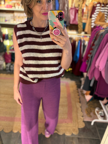 Striped Knit Tank Top | 3 Colourways